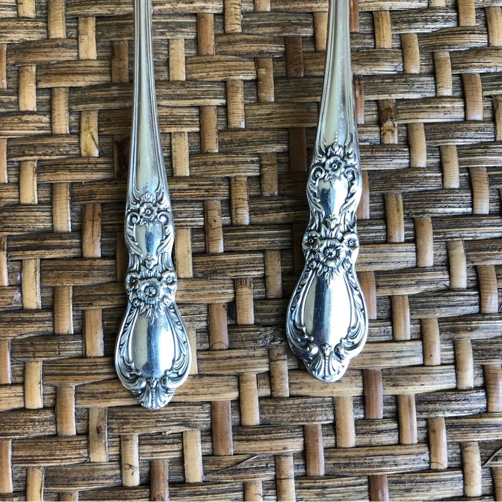 1847 Rogers Bros Heritage Condiment Set - Cocktail Fork & Sugar Sifter Spoon